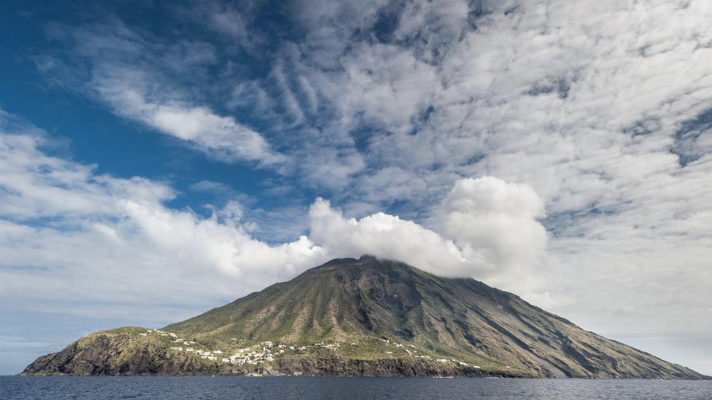 Stromboli volcano erupting off Sicily